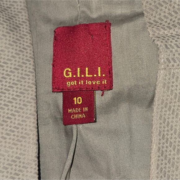 G.I.L.I. Got It Love It Elegant Gray Leather Waterfall Women's‎ Jacket Size 10 - Picture 7 of 12